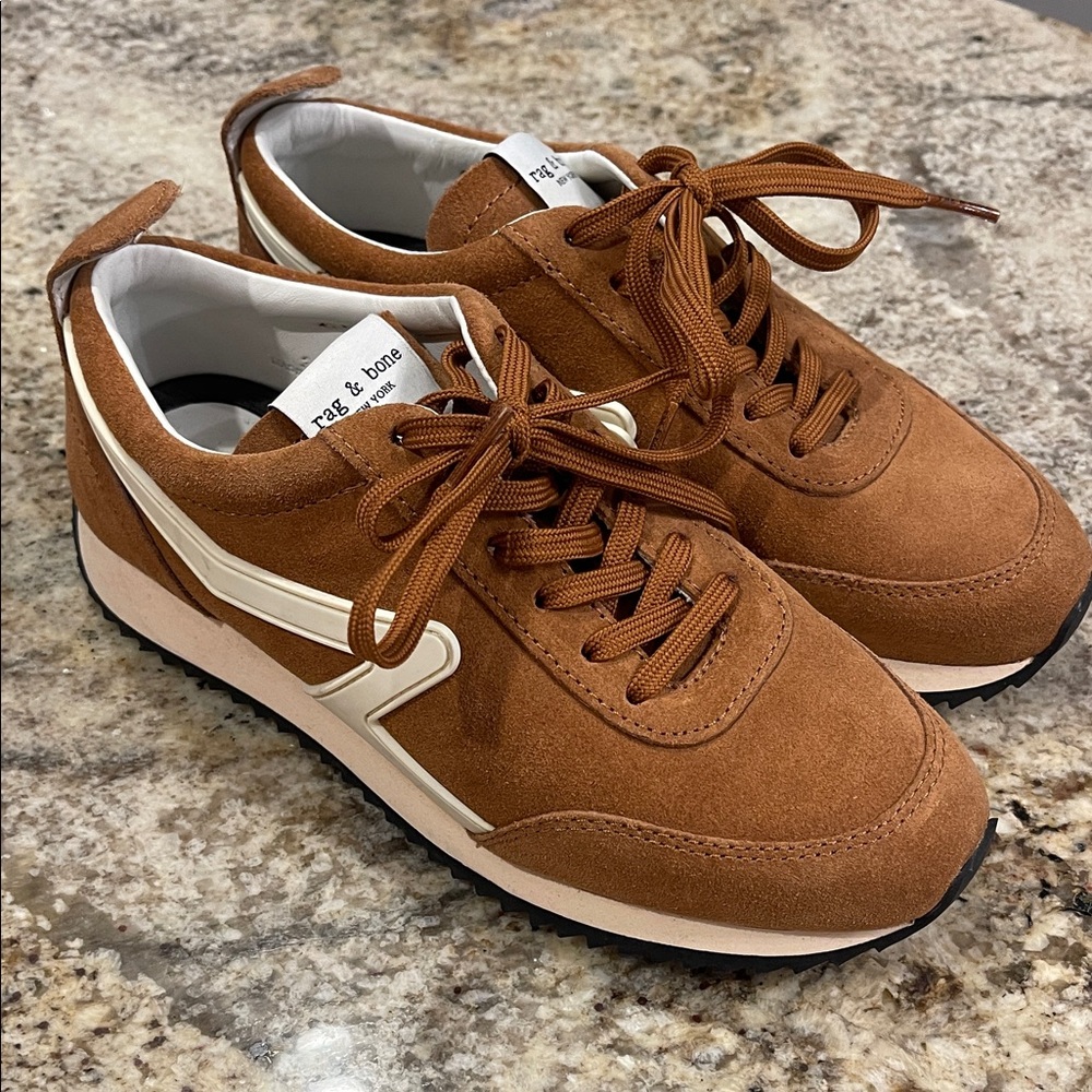 Rag & Bone Womens Tobacco Suede Retro Sneakers